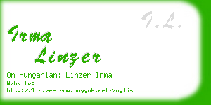 irma linzer business card